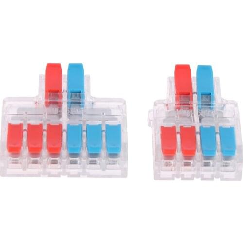 1pcs PA Quick Splitter 2 In 4/6 Out Wire Connector Universal Wiring Cable Connector Conductor Terminal Block