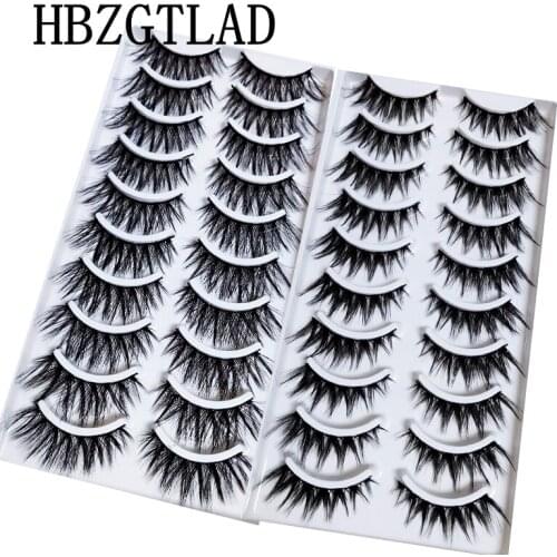 10 Pairs Fluffy 3d Mink Lashes Bulk Faux with Custom Box Wispy Natural Mink Lashes Pack Short Wholesales Natural False Eyelashes