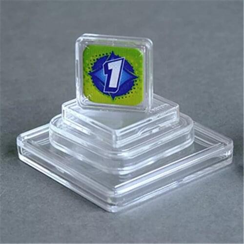 10Pieces 10 Size Clear Plastic Acrylic Protector Containers square capsule case For Token Board Game Cards Collection