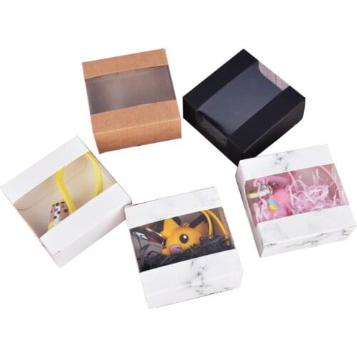 200pcs/lot Small Kraft Gift Packaging Paper Box White Black Brown Paper Cardboard Box Soap Candy Packing Kraft Paper Box