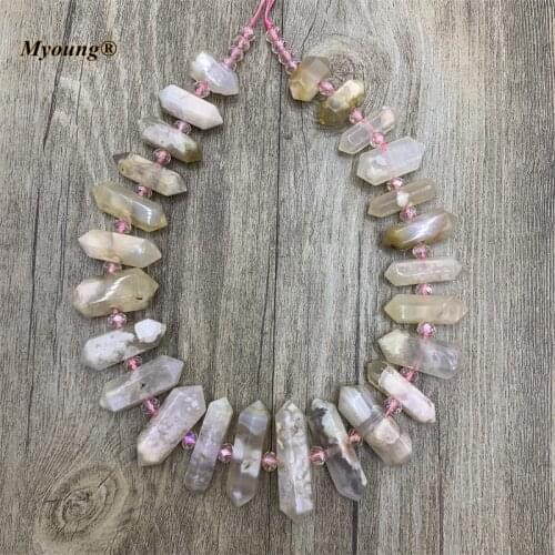 Natural Cherry Agates Quartz Pencil Point Double Terminated Stone Nugget Beads For DIY Jewelry Making Supplies MY210730
