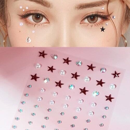 Body Colored Diamonds Music Festival Stage Party Festival Decoration Faced Pearl Jewels Stickers Self Adhesive Eyeshadow Diamond