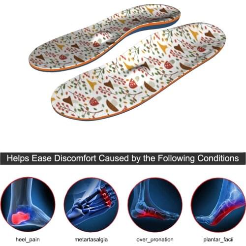 Colorful Printing iFitna Original High Arch Support Insoles Memory Foam for Men and Women flat feet Orthotic Inserts