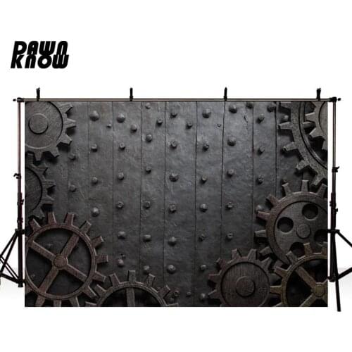 DAWNKNOW Iron Gate Photography Background Wedding Photocall Black Wall Photographic Backdrop Photo Studio Children lv2613