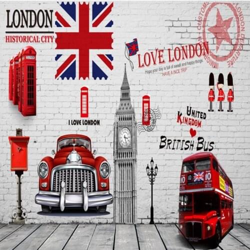 Dropshipping Colomac Retro Wallpaper Nostalgic British Automobile Adhesive Wallpaper Wall Mural 3d Bedroom Papel De Parede
