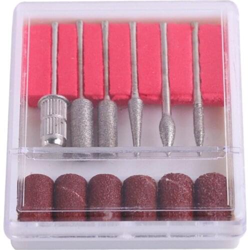 Nail drill accessories wholesale 6 pcs set diamond carbide nail drill bits for pedicure drill Nail Art Drill Bit