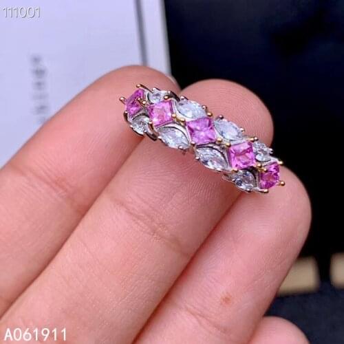 KJJEAXCMY fine jewelry natural pink sapphire 925 sterling silver new women ring support test popular