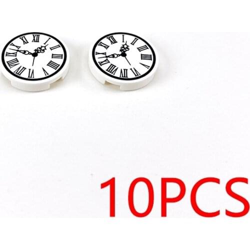 [MOC Hub] 10PCS Print Clock Pattern 2x2 Round Building Blocks Tile Construction Classic Brick Toys Kids Learning Education