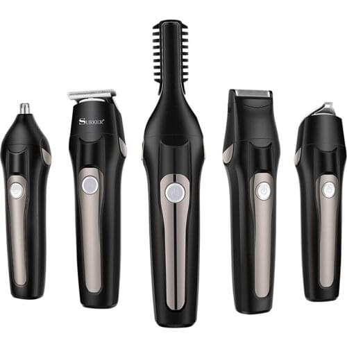 Surker 5 in 1 hair clipper hair trimmer grooming kit rechargeable nose hair trimmer beard trimmrt hair carving electric shaver