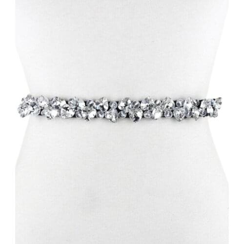 Fashion new High-Grade Crystal WomenS Belt Rhinestone Jeweled Belts thin fabric elastic bride strap Waist Girdle accessories