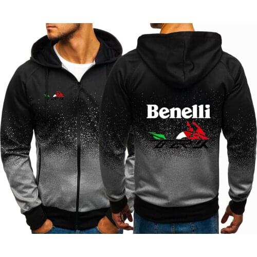 Mens Spring and Autumn Benelli TRK 502X Printing Hoodies Zipper jackets Sweatshirts Casual Gradient Color Unisex Coats