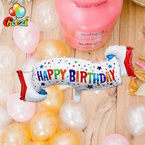 Happy Birthday Candy Banner Foil Helium Balloons 96*56 cm Strip Gobos Kids' Party inflatable Ballon Baby Shower Kids