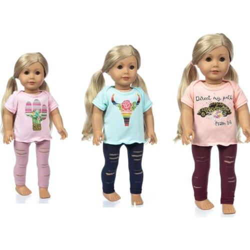 New Hole pants suit series suits Fit For American Girl Doll 18 Inch Doll Clothes , Shoes are not included