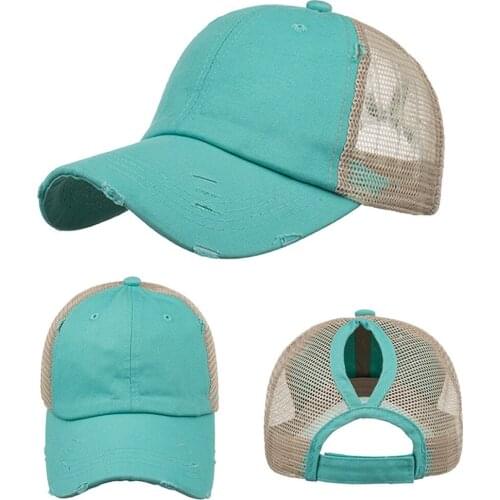 Unisex Solid Color Sun Hat Mesh Breathable Washed Adjustable Baseball Cap Hip Hop Hat High Street Caps Baseballová Čepice #P2