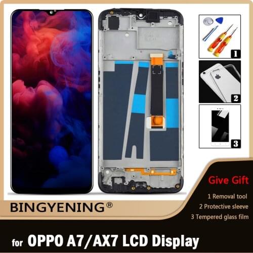 Original For OPPO A7 LCD Display Screen Touch Digitizer Assembly For 6.2 inch OPPO AX7 With Frame Replace