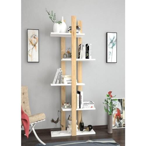 Shelf&Shelf MADE IN TURKEY Modern BookShelf Floor 3 Colors Living Room Wood Wall Book Holder Organizer Bookshelf Rack Bookcase