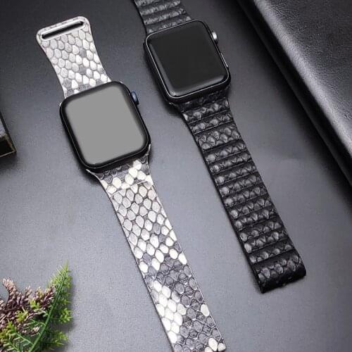 Newest snake skin watch band for Apple Watch series 6/5/4/3/2 SE luxury genuine python skin matte strap for iWatch watchband