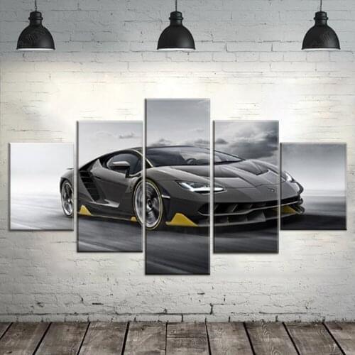 Luxury Sports Car Aventador Poster 5 Pieces Canvas Paintings HD Prints Wall Art Living Room Home Decor Frame Pictures Module