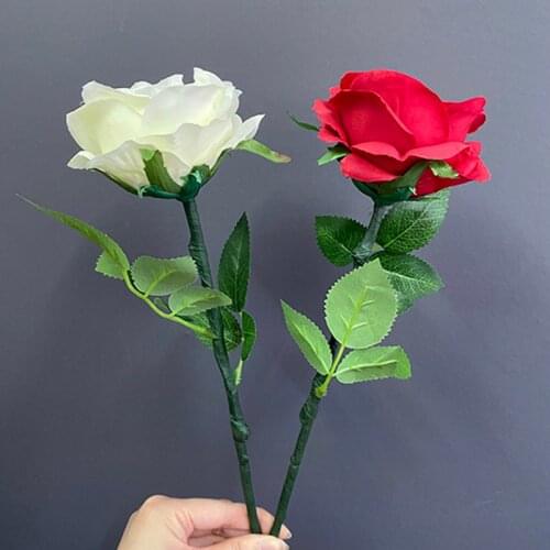 1Pcs Smoking Rose With 20pcs Smoke Refills Magic Tricks Show Charging Version Stage Party Props Appearing From A Rose