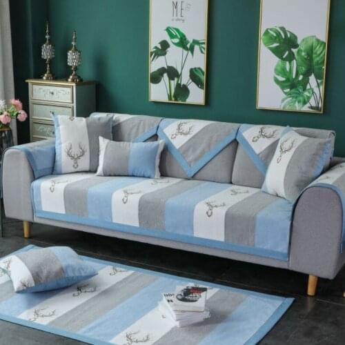 Nordic Geometric Chenille Sofa Cover Towel Slipcover Soft Fabric Thick Sofa Modern Non-slip Sofa Couch Cover Corner Towel Mats