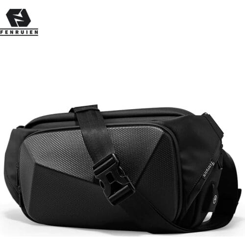 Fenruien Crossbody Bag For Men 2021 Fashion Hard Shell Series Shoulder Bag Waterproof Multifunction Creative Design Chest Bag