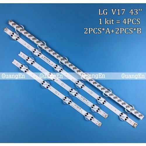 LED Backlight Strip 10 lamp for LG SUNG WEI55V0 E74739 94V-0 43" V17 art3 2867 TV 43LJ614V 43LV340C 43UJ670V 43UJ6565 43UJ6525