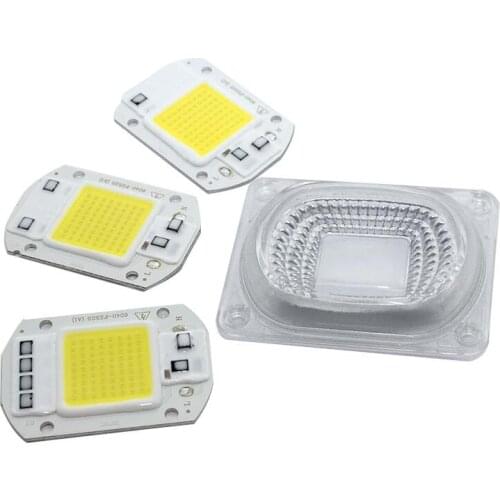 20W 30W 50W COB LED Light Lens Reflector 110V 220V Smart IC High Power Lamp DIY Floodlight Energy saving Cold/Warm white bead