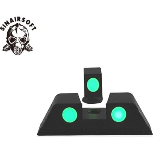Tactical Hunting Handgun Glow in the Dark Night Sights Front and Rear Sight Set For Glock Pistol 17/19/22/23/24/26/27/33/34/35