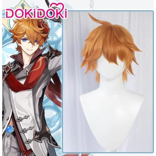 DokiDoki Game Genshin Impact Cosplay Halloween Tartaglia Childe Cosplay Wig Genshin Impact Tartaglia Cosplay Hair