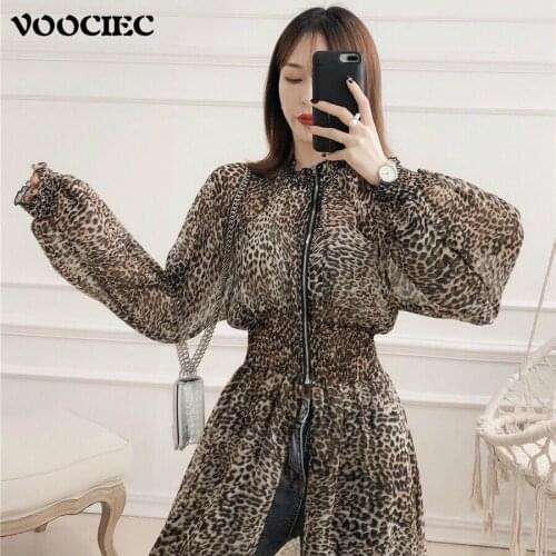 Леопардовые блузки VOOCIEC China At AliExpress