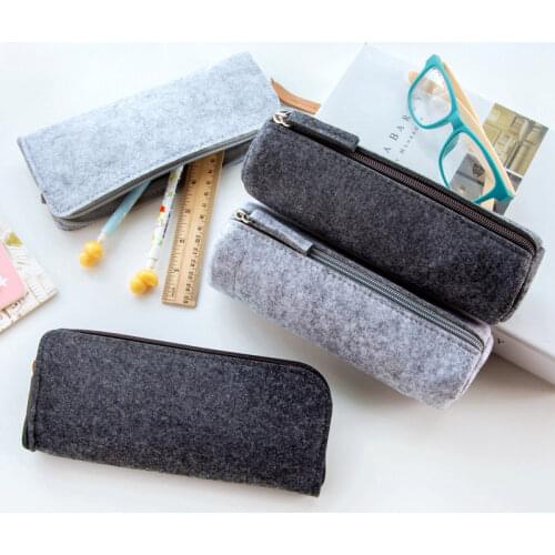 Felt pencil case large capacity pen holder Stationery pencil bag School&office supplies organizer