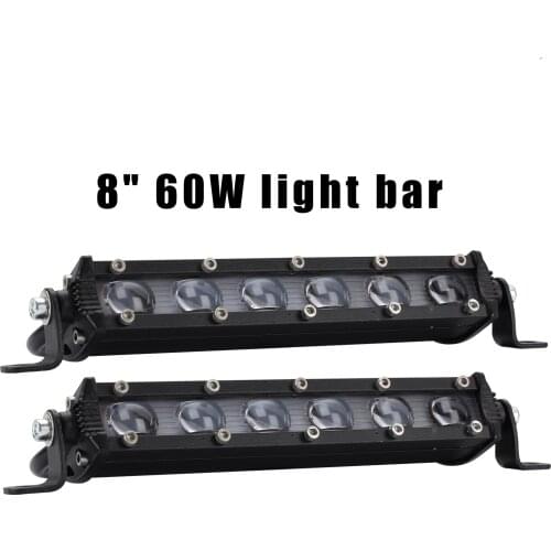 8 Inch 60W Convex lens Car Led Work Light Bar For Off Road Truck Boat Tractor Trailer Fog Lamp 12V 24V 6000K 4X4 UAZ 4WD ATV