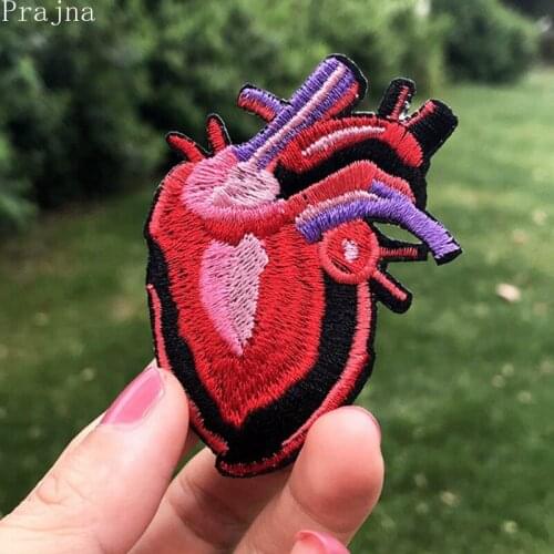 Prajna Embroidered Patches For Clothes Stickers Ironing Heart Patch Applique Iron On Patches Jacket Jurassic Park Patch Stripes