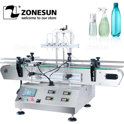 ZONESUN ZS-DTMP4C Desktop Automatic Essential Oil Lotion Liquid Bottle Magentic Pump Filling Machine For Cosmetic