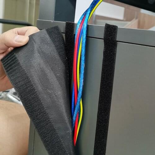 1 Meter Adjustable Hook And Loop Soft Cable Manage Cover Magic Trunking Carpet Cable Cover Office Wall Desk Wire Cable Cover