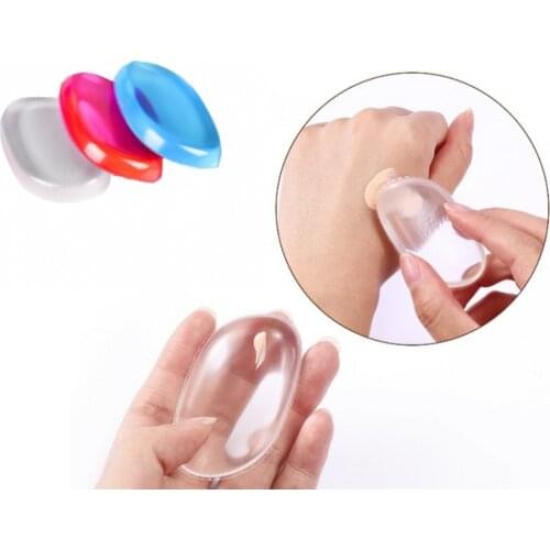 1Pc Transparent Clear Silicone Makeup Sponge Jelly Non-stick Powder Cream Puff Sponge Face Foundation Make Up Beauty Tool