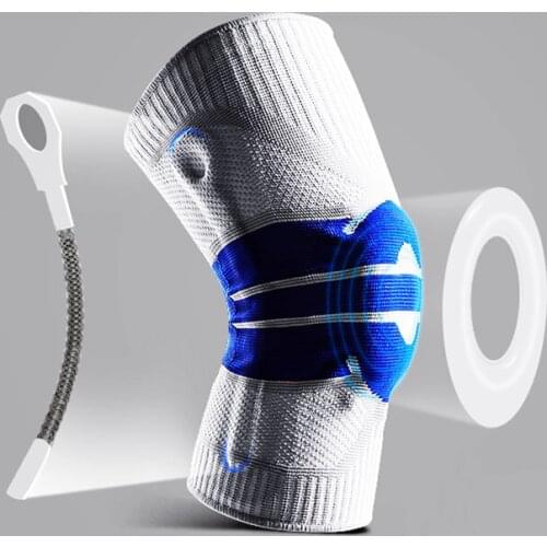 1 Pcs Knee Patella Protector Brace Silicone Spring Knee Pad Basketball Running Compression Knee Sleeve Support Sports Kneepads