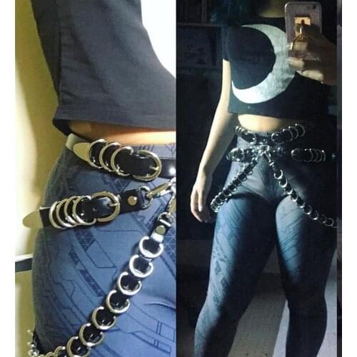 100% Handmade Punk Gothic Heavy Duty Metal Women Real Leather Waist Garter Belt Waist Cincher Suspender Straps