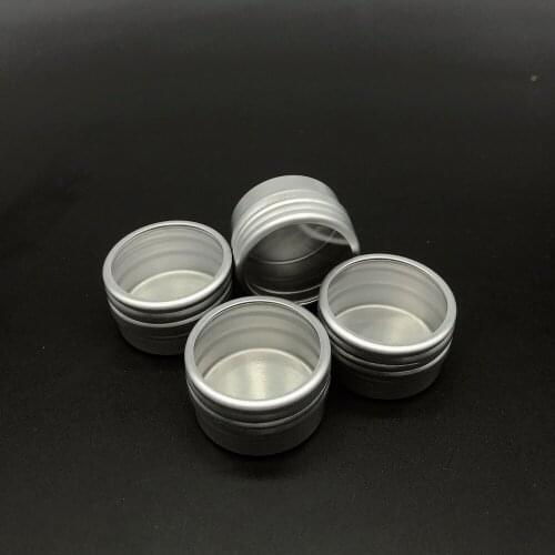 100pcs 10g Silver Aluminum Jar Window 10cc Cosmetic Cream Bottle Visible Empty Screw Cap Lotion Tins Container
