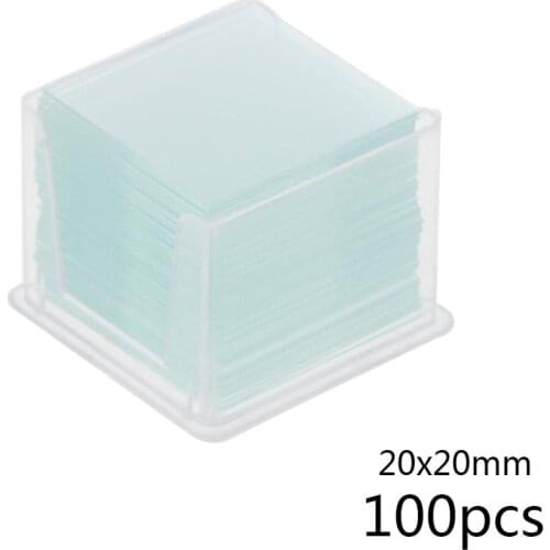 100 Pcs Transparent Square Glass Slides Coverslips Coverslides For Microscope Optical Instrument