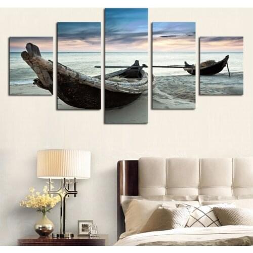 Unframed 5 Piece The Ocean Ship Seascape Modern Home Wall Decor Canvas Picture Art Hd Print Painting On For Livingroom