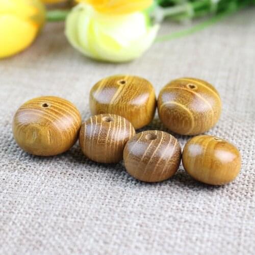 5pcs/lot Fancy Craftwork Golden Silkwood Loose Prayer Beads 15mm 18mm High Quality Wooden Spacer Beads DIYFine Jewelry Making