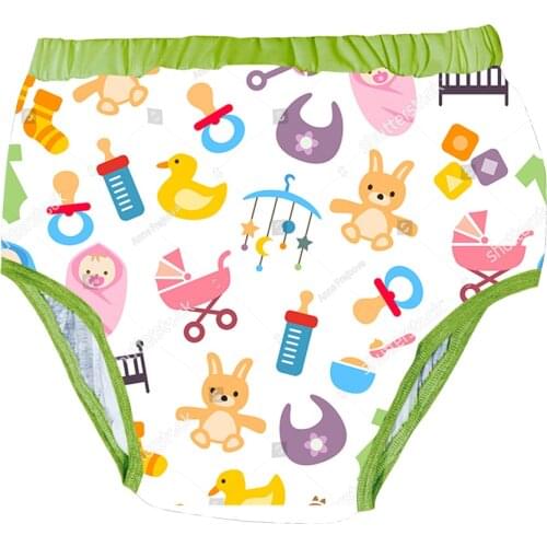 Printed Black Cat DDLG Adult Traninning Pant With Padding Inside For Adult Baby Pants Adult Baby Brief Trainning Pants