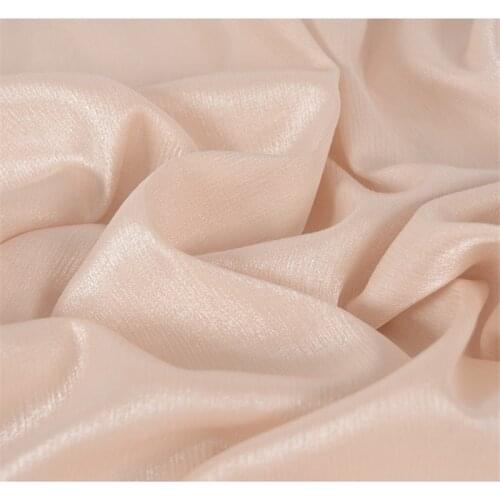 CF931 Crinkle Cloth Silk Linen-Shiny Apricot Luxury Ripple High-ranking Custom Fabric Linen Illuminant Elastic Fabric For Women