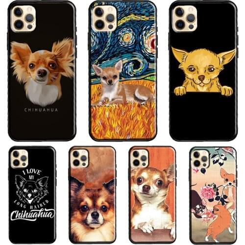 Cartoon Chihuahua Dog Funda Case For iPhone X XR XS MAX 12 Mini 11 Pro Max 5S 6S 8 7 Plus SE 2020 Cover Shell