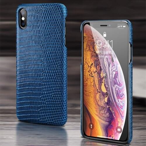 Lizard Genuine Leather Case for iphone X XS XR XS Max Real Leather Back Case for Apple 6 6s Plus for iphone 7 8 Plus Cover