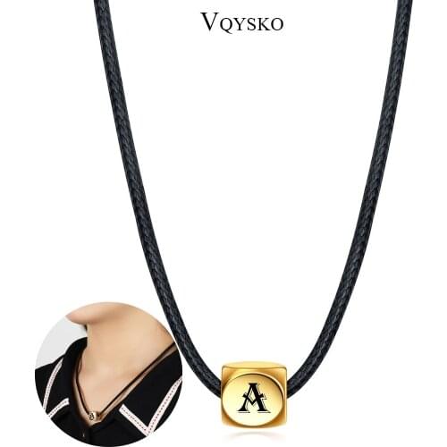 Customize Alphabet Pendants Gold Color A-Z Letter Pendant Necklace Women Men Stainless Steel 26 Initial Collares Jewelry Gift