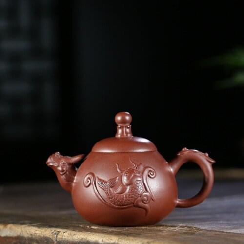 Yixing manual recommended by ore purple clay leap kung fu tea set household teapot office gift