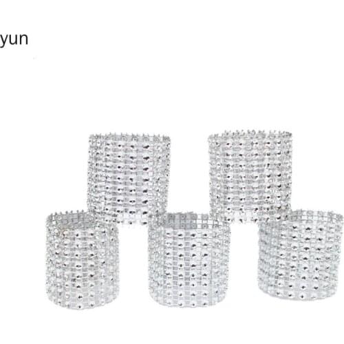 50pcs Napkin Ring Chairs Buckles Multicolor Party Event Decoration Crafts Rhinestone Bows Holder Handmade Wedding Supplies 8Q