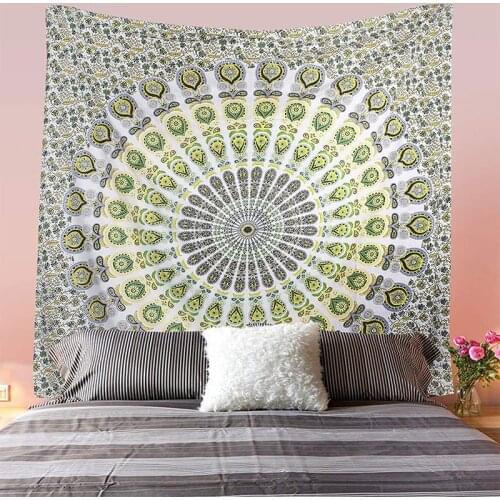 Mandala Bohemian Psychedelic Flower Background Fabric Tapestry Wall Cloth Beach Towel Dormitory Room Bedside Wall-Mounted Cloth